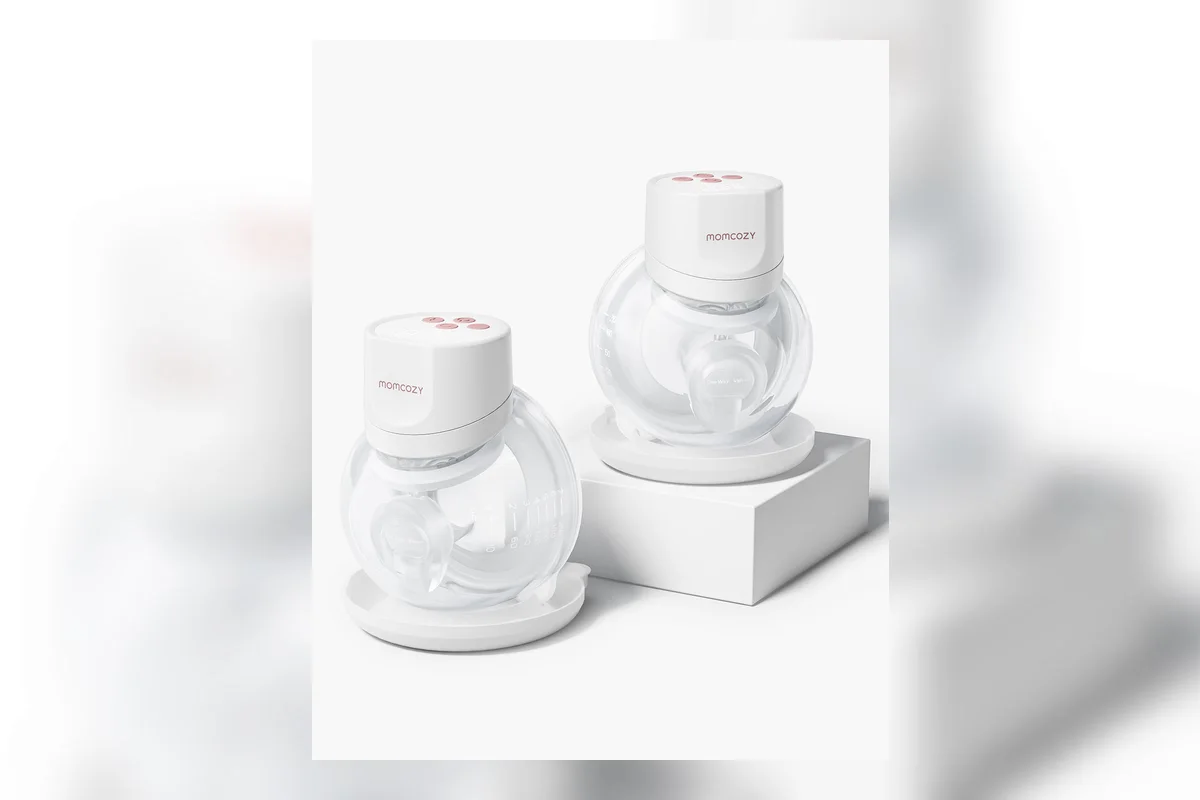 Spectra S1 plug-in breast pump beside a Momcozy S12 Pro wearable cup
